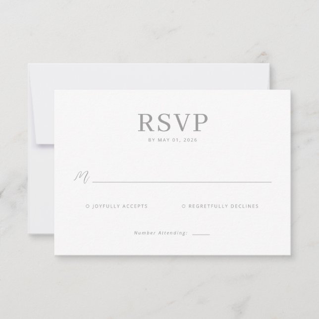 Elegant Grayscale RSVP Card (Anverso)