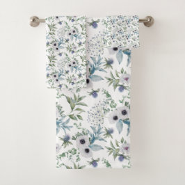 Elegant Green Blue Botanical Watercolor