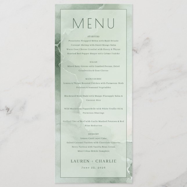 Elegant Green Menu Template (Anverso)