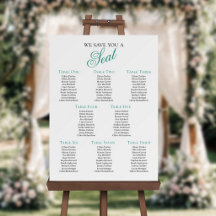 Elegant Greenery Wedding Seating Chart Sign