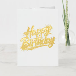 Elegant Happy Birthday Folded Foil Greeting Card 