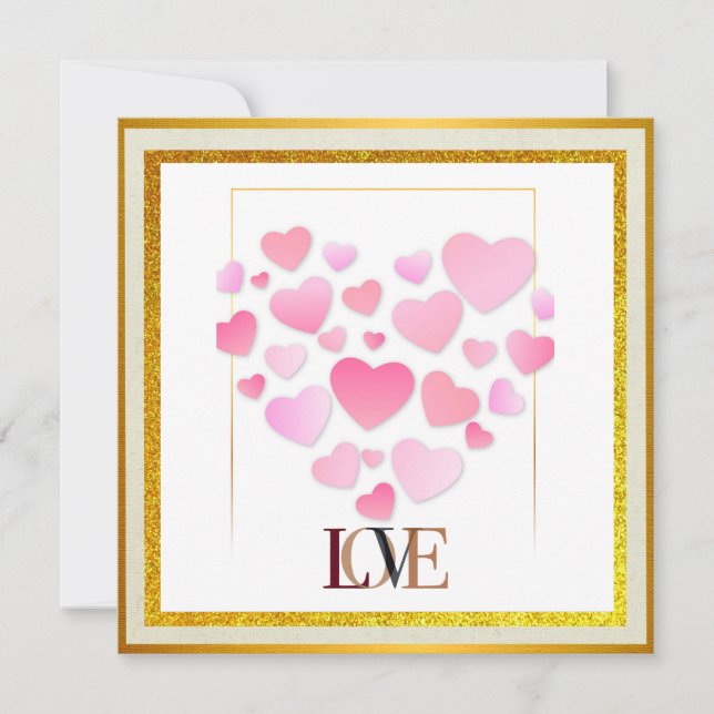 Elegant Happy Valentine's Day | Gold & Pink Heat (Anverso)