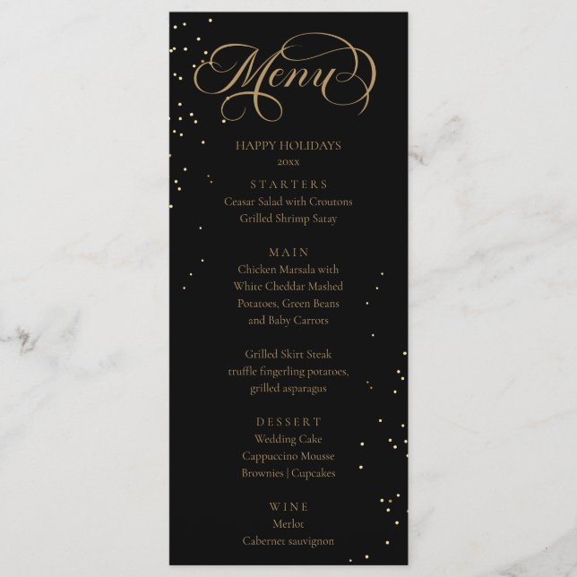 Elegant Holidays Sparkles Menu  (Anverso)