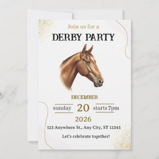 Elegant Horse Derby Party Invitation