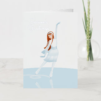 Elegant Ice skater Folded Foil Greeting Card