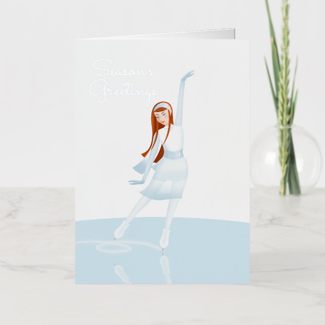 Elegant Ice skater Folded Foil Greeting Card (Anverso)