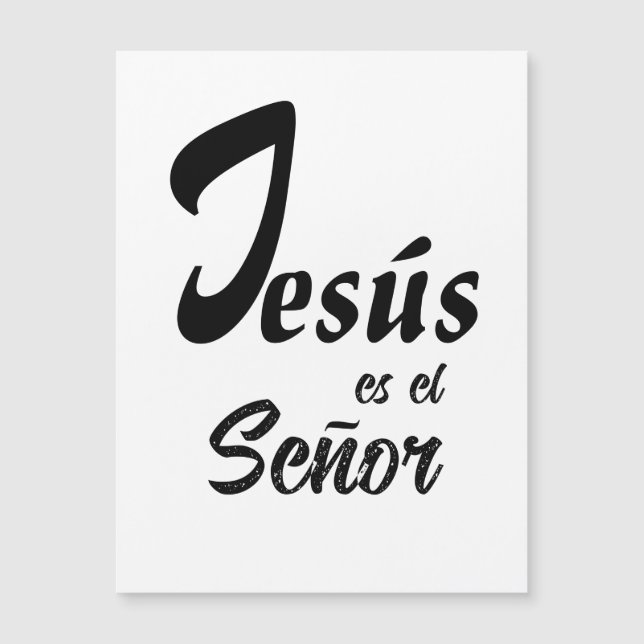 Elegant "Jesus es el Señor" Black & White Magnetic (Anverso)