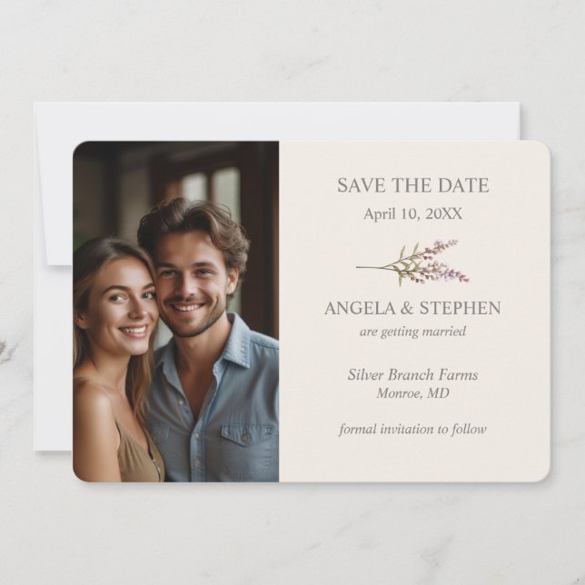 Elegant Lavendar, Blush and Cream Wildflower Photo (Anverso)