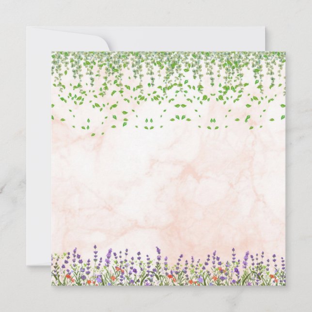 Elegant Lavender and Vine Blank Greeting Card with (Anverso)