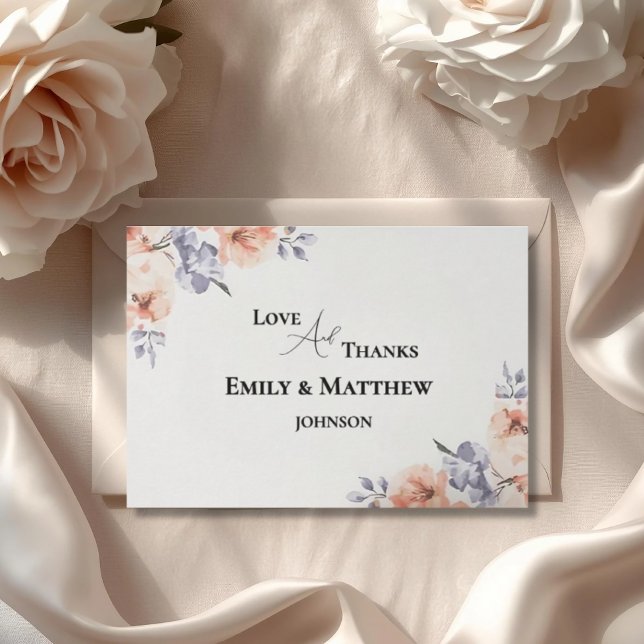 Elegant Lavender Watercolor Wedding Thank You Card (Subido por el creador)