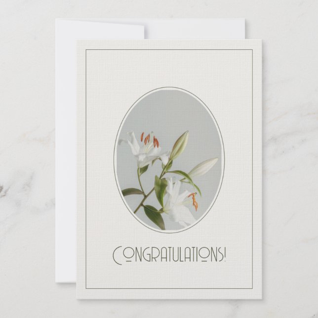 Elegant lilly vintage greeting card (Anverso)