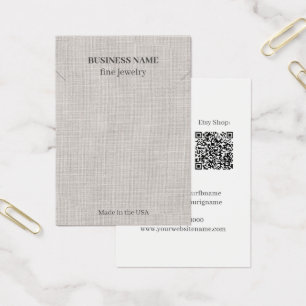 Elegant Linen QR Code Jewelry Business Necklace