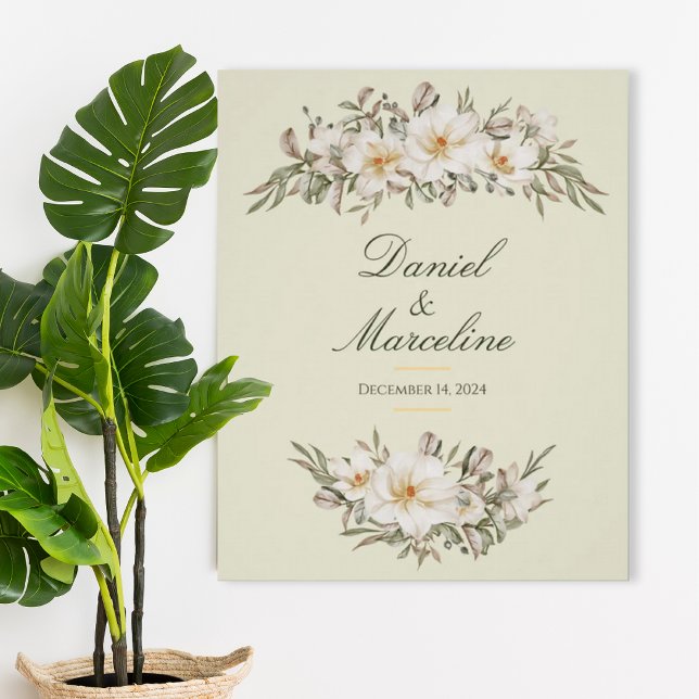 Elegant Magnolia Floral Wedding Poster (Subido por el creador)