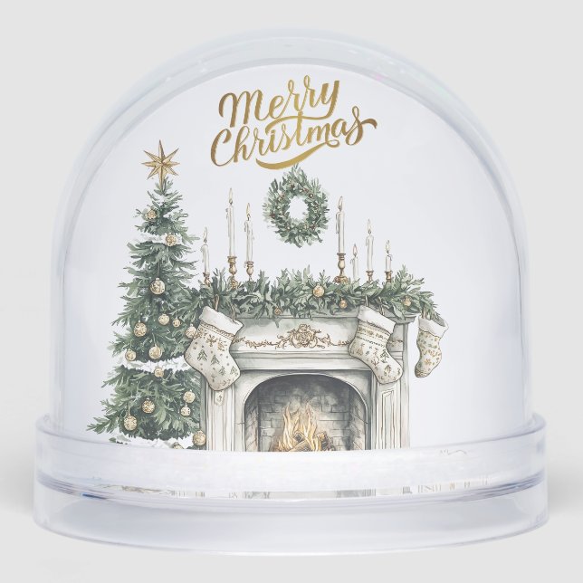 Elegant Merry Christmas Fireplace (Anverso)