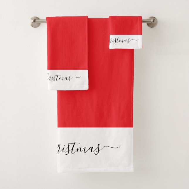 Elegant Merry Christmas  red white black script  (In situ)