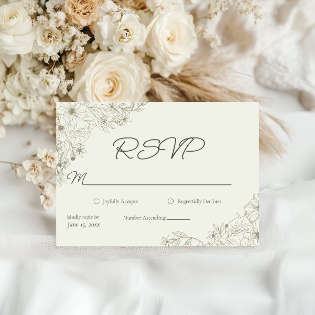 Elegant Minimalist Floral Wedding RSVP (Subido por el creador)