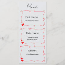 Elegant Minimalist Wedding Menu