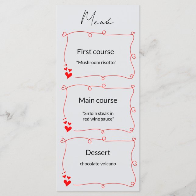 Elegant Minimalist Wedding Menu (Anverso)