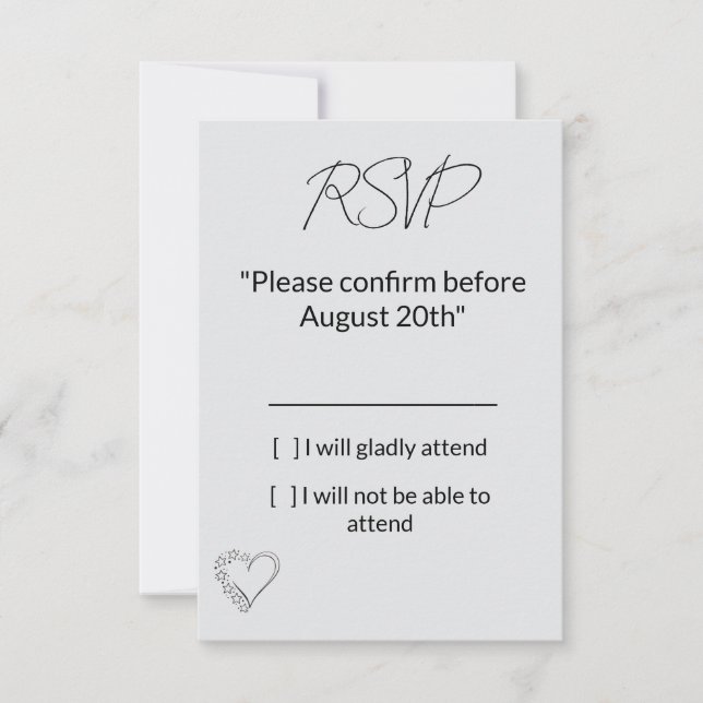 Elegant Minimalist Wedding RSVP Card (Anverso)