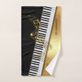Elegant Modern Black Gold Music Notes,Piano Keys