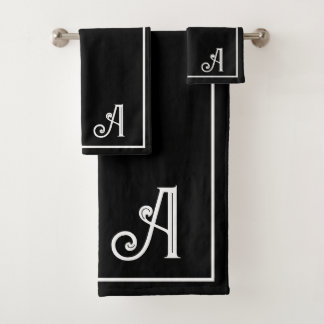 Elegant Modern Black &white Monogram  