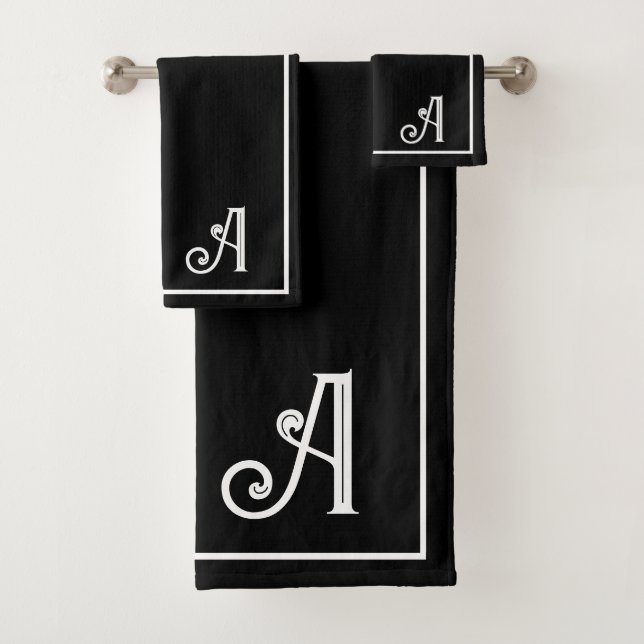 Elegant Modern Black &white Monogram   (In situ)