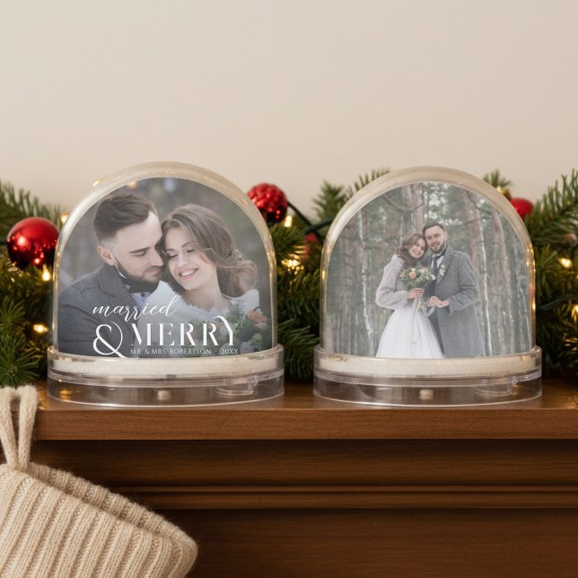 Elegant Modern Newlyweds Keepsake Christmas (Subido por el creador)