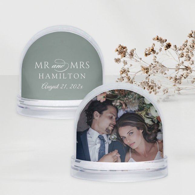 Elegant Mr and Mrs Wedding Monogram Photo (Subido por el creador)