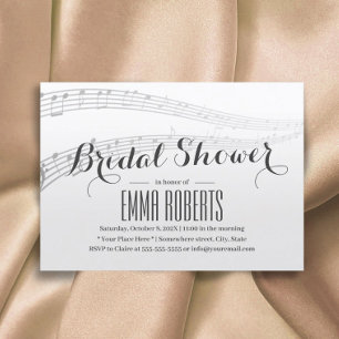Elegant Music Notes Bridal Shower Invitaciones