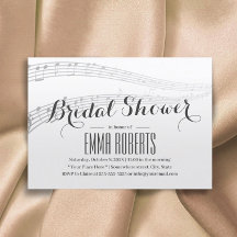 Elegant Music Notes Bridal Shower Invitaciones