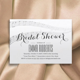 Elegant Music Notes Bridal Shower Invitaciones