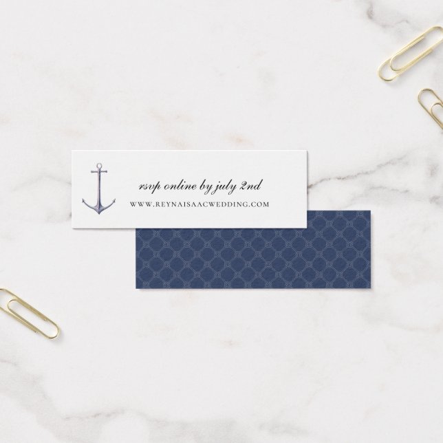 Elegant Nautical Anchor Wedding Website RSVP (Oficina)