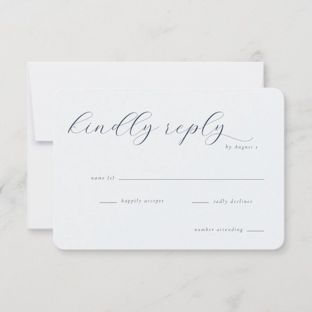 Elegant Navy Minimalist RSVP (Anverso)