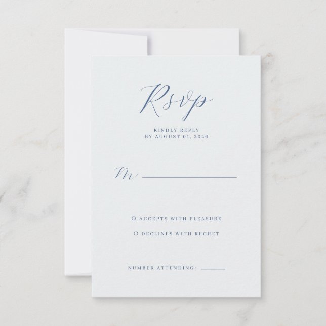 Elegant Navy RSVP Card (Anverso)