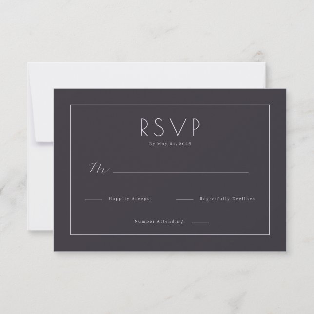 Elegant Navy RSVP Card (Anverso)
