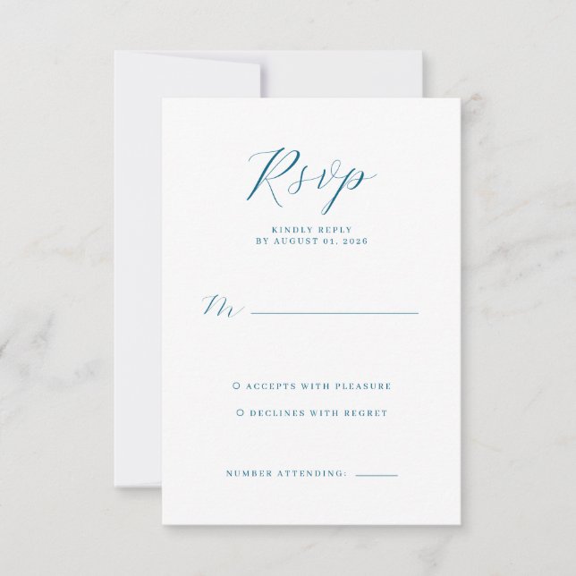 Elegant Navy RSVP Card (Anverso)