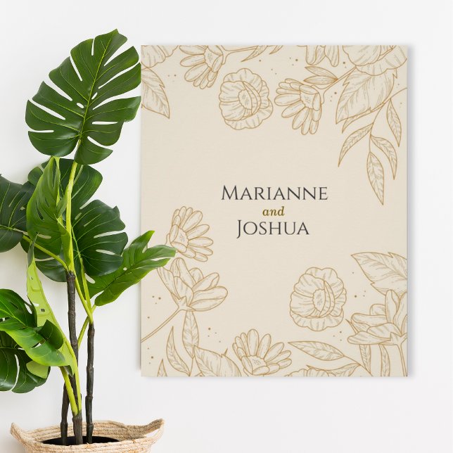 Elegant Neutral Floral Wedding Poster (Subido por el creador)