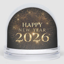 elegant new year snow globe 2025