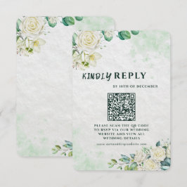 Elegant Organic Modern Wedding RSVP Card 