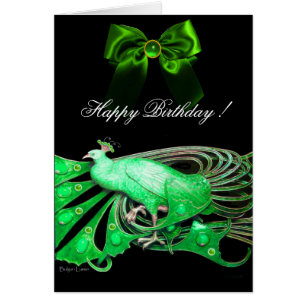 ELEGANT PAVO REAL VERDE, GEMAS Y ARCO Cumpleaños