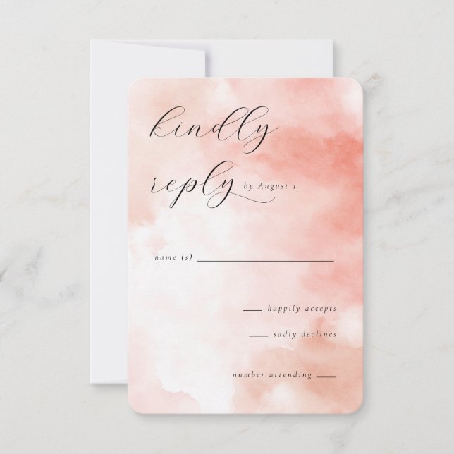Elegant Peach Watercolor RSVP (Anverso)