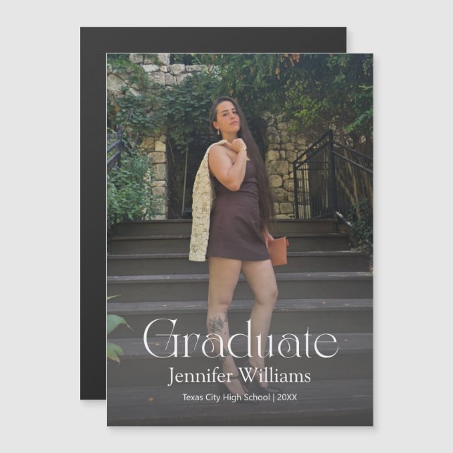 elegant photo graduation class of 2026  magnet (Anverso/Reverso)