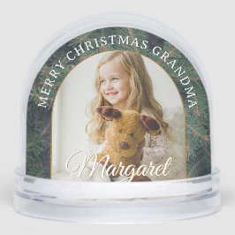 Elegant Pine Border Photo Snow Globe