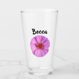 Elegant Pink Zinnia Flower Personalized