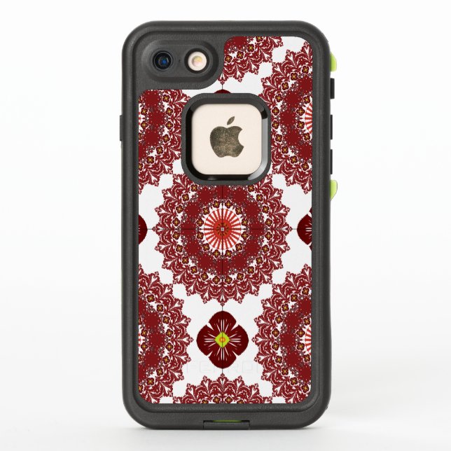 Elegant Red Mandala Geometric Pattern iPhone 8 / 7 (Reverso)