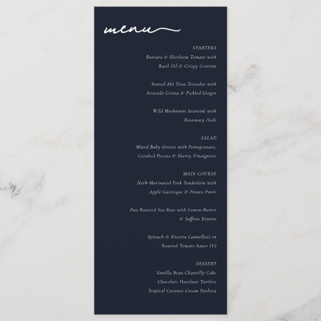 Elegant Restaurant Menu (Anverso)