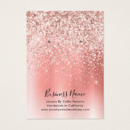 Elegant Rose Gold Glitter Earring Display Card