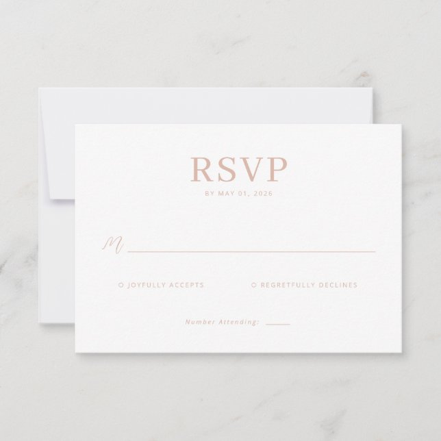 Elegant Rose Gold RSVP Card (Anverso)