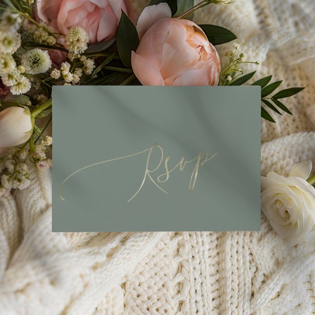 Elegant Sage Green Wedding RSVP (Subido por el creador)