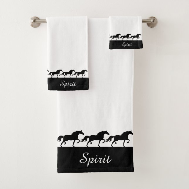 Elegant Script and Stylish Horses on White (In situ)